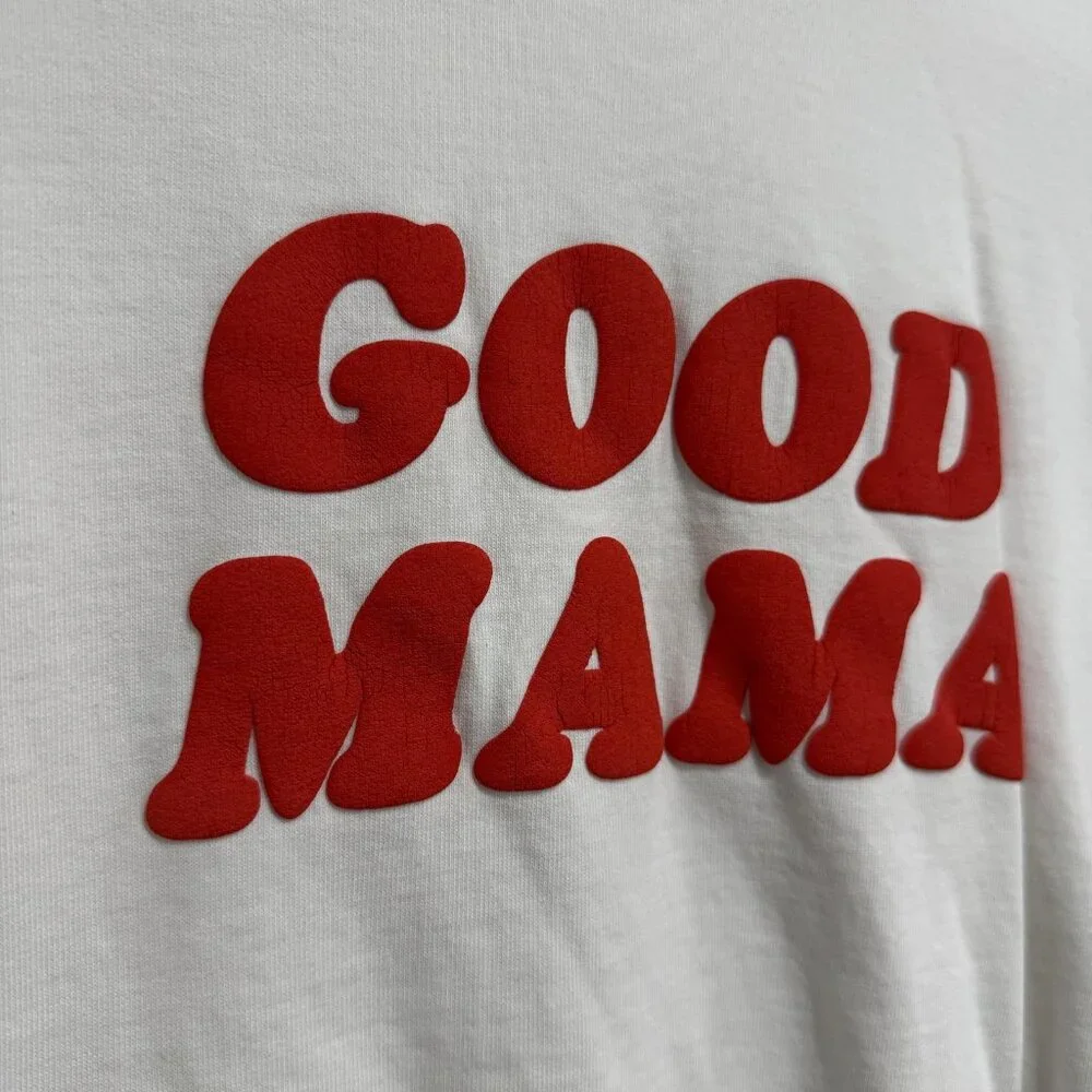 Good American Sweatshirt Womens 2 White Good Mama Graphic Crewneck Pullover - Picture 6 of 12